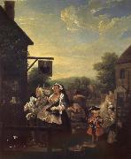 William Hogarth Four hours a day in the evening oil